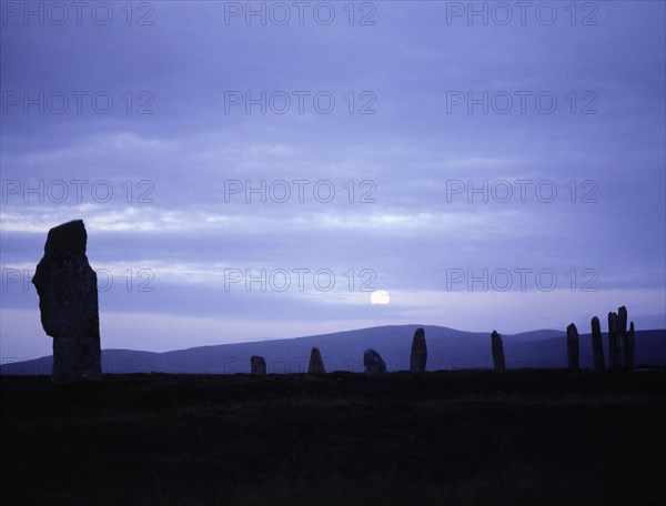 The Ring of Brodgar at moon rise
