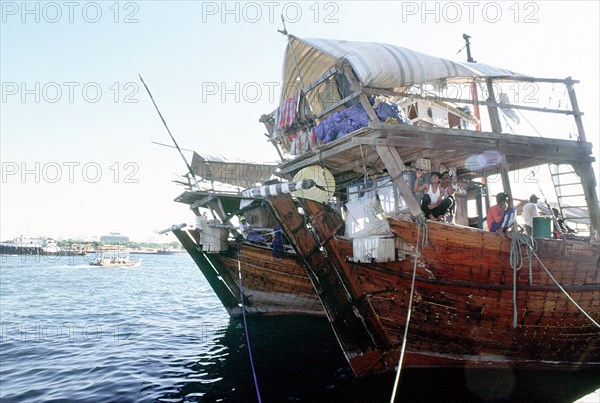 A dhow at anchor