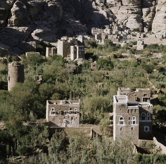 View of a village in the Wadi Hadhramaut