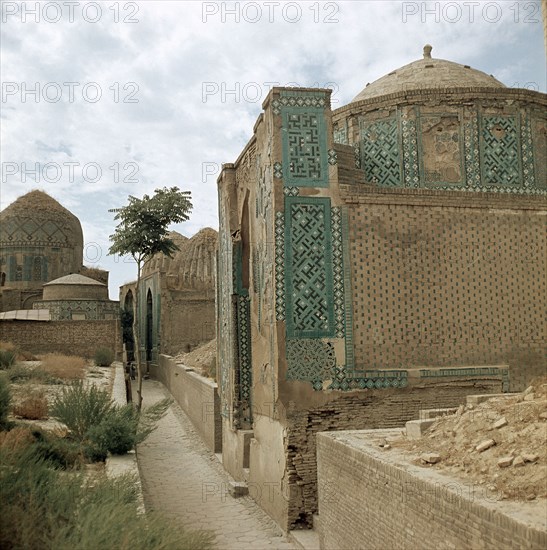 The Shah-i-Zindeh or Living King necropolis, Samarkand, the burial place of most of the Timurid princes