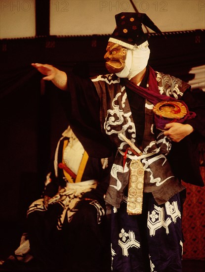 Scene from a Kyogen play, a light form of drama associated with Noh
