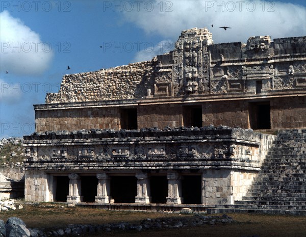 One of the buildings of the Nunnery quadrangle at Uxmal