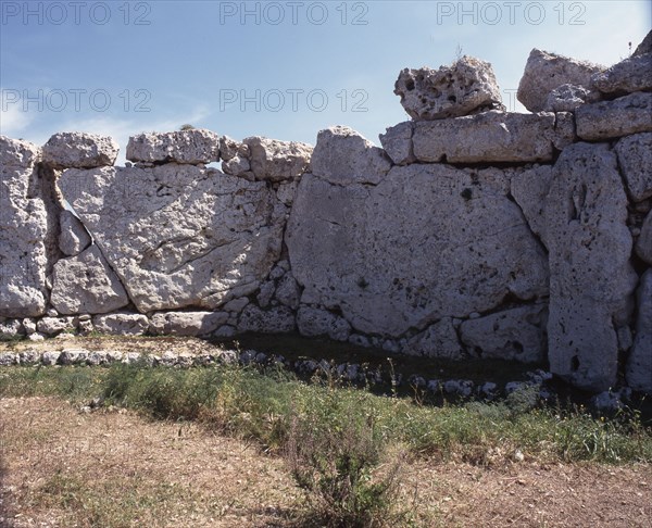 View of the megalithic temple complex of Ggantija, one of the earliest man made structures in the world