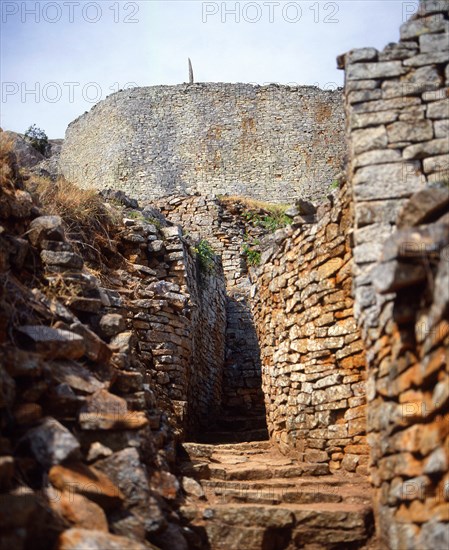 Internal path leading to tower in the enclosure from great Zimbabwe