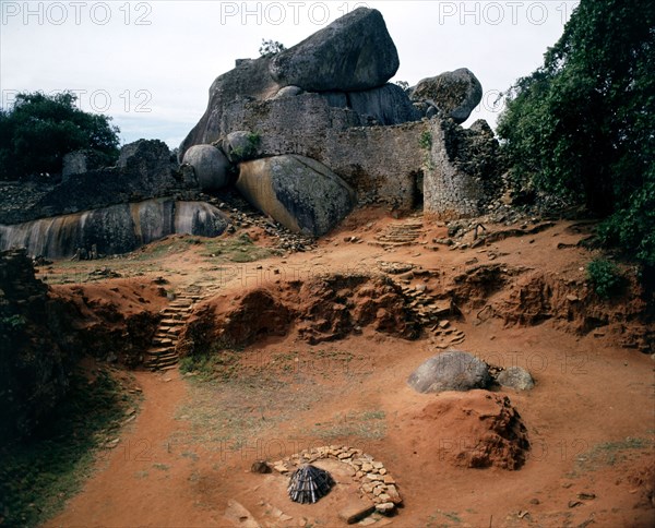 Fortified tower built on a ridge from the site of great Zimbabwe