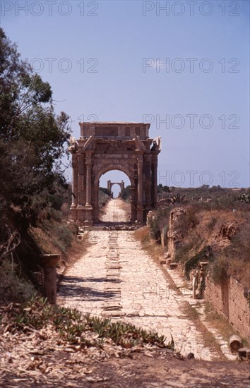 The arches of Severus and Trajan at Leptis Magna