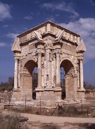 The triumphal arch of Septimus Severus at Leptis Magna