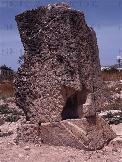 The conical stone, thought to be a representation of Aphrodite rising from the sea