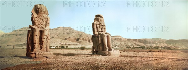 View of the colossi of Memnon