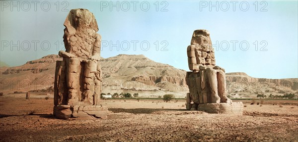 View of the colossi of Memnon