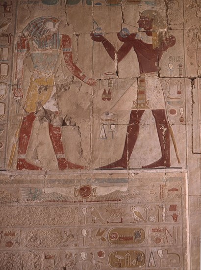 A wall painting in the Chapel of Anubis at the temple of Hatshepsut