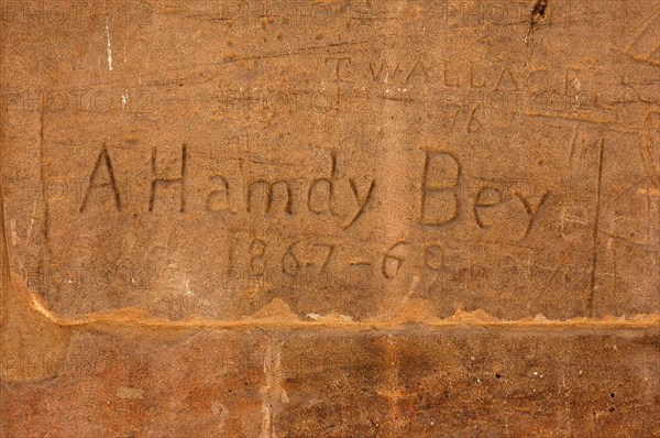 A 19th C graffito with the signature of "A