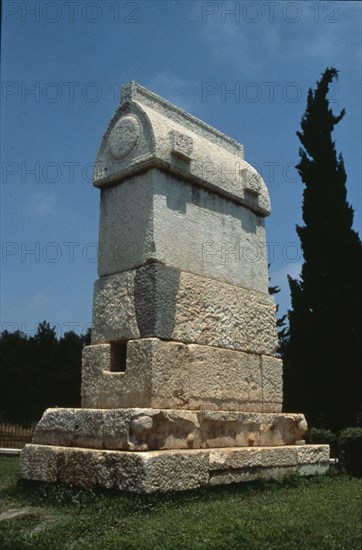 Lycian style lidded sarcophagus