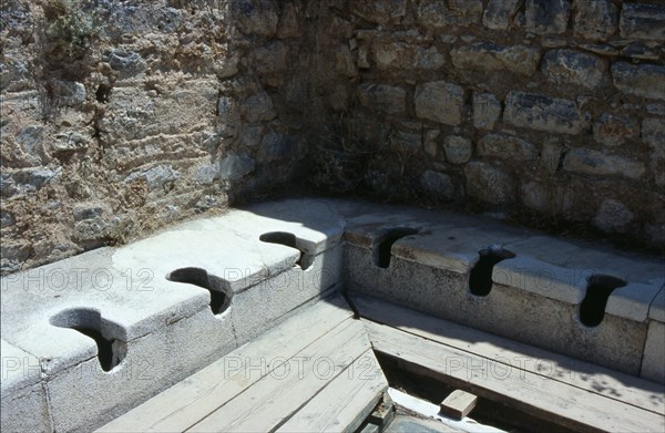 Detail of the toilets at the Vedius gymnasium