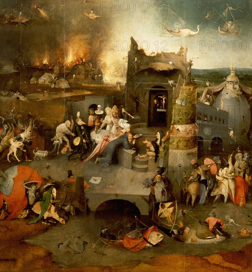 The triptych of 'The Temptation of St Anthony' by Hieronymus Bosch (1450   1516)