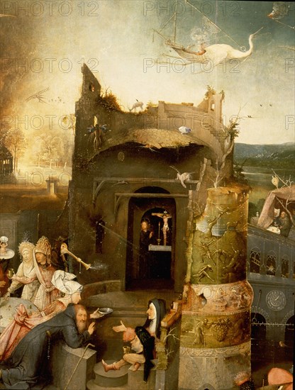 The triptych of 'The Temptation of St Anthony' by Hieronymus Bosch (1450   1516)