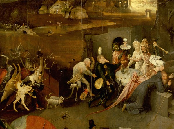 The triptych of 'The Temptation of St Anthony' by Hieronymus Bosch (1450   1516)