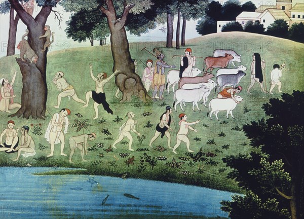 Illustration of an episode from the Bhagavad Purana