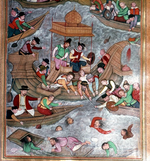 Illustration from the 'Akbar nama' (History of Akbar)