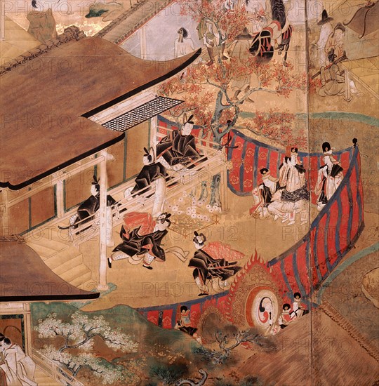 Detail from a screen attributed to the studio of Tawaraya Sotatsu