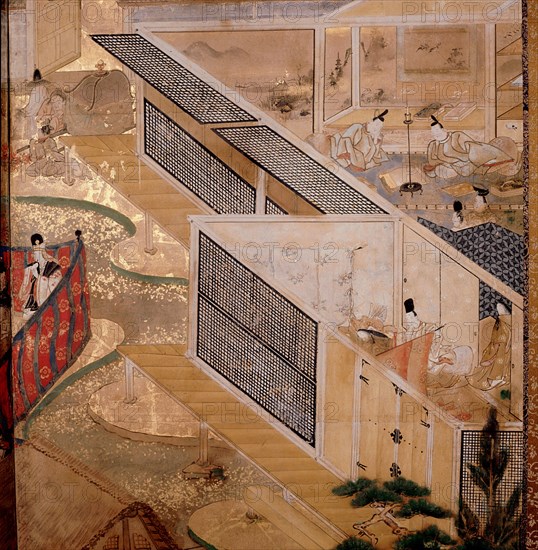 Detail from a screen attributed to the studio of Tawaraya Sotatsu