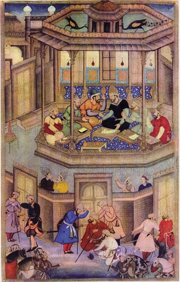 A 16th century illustration of a 14th century Persian story 'The History of the Mongols'