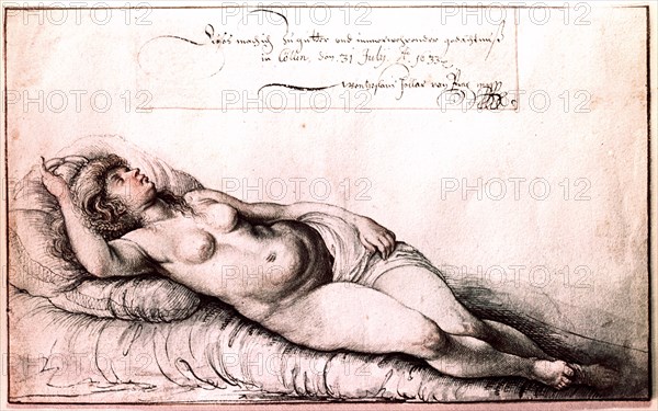 Nude Drawing by the Bohemian artist Vaclav Hollar (13/7/1607   25/3/1577)