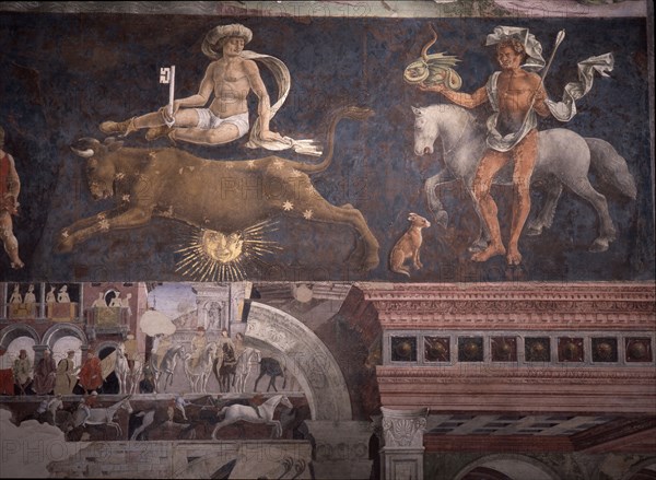 Allegorical representation of the signs of the zodiac from the 'Palace of Joy', by Francesco del Cossa