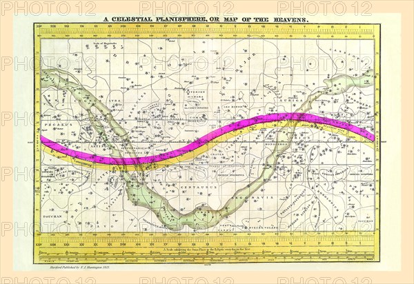 Celestial Planisphere or Map of the Heavens 1835