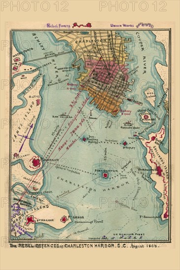 The Rebel defences of Charleston Harbor S.C., August 1863 1863