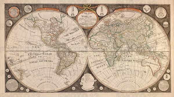 New map of the world : with all the new discoveries by Capt. Cook and other navigators 1799