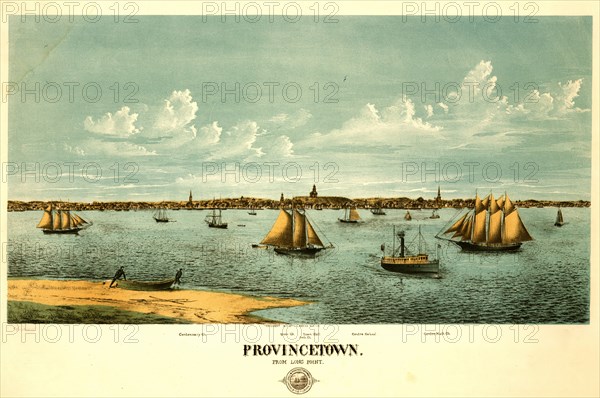 Harbor with ships at Provincetown, Massachusetts 1877 1877