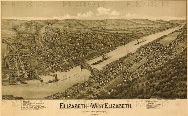 Elizabeth & West Elizabeth Pennsylvania 1897