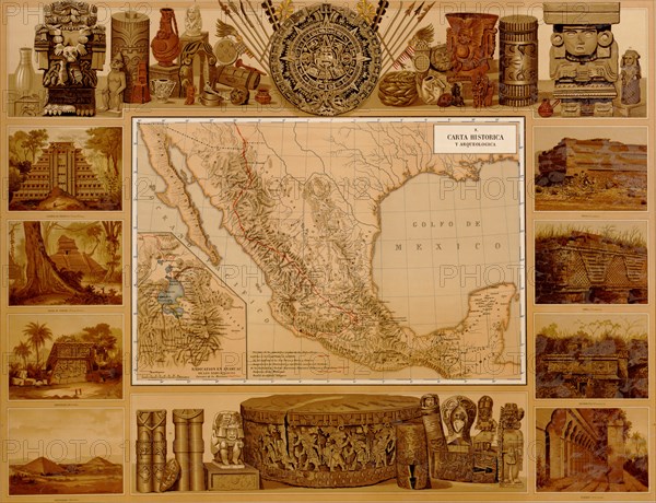 Archaeological Map of Mexico 1885