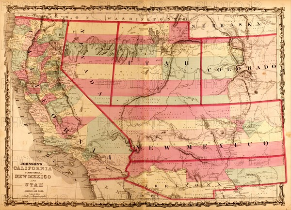 California & the Territories of Utah & Mexico - 1862
