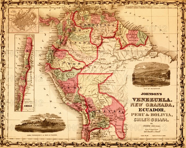 Venezuela, New Granada, Ecuador, Peru, Bolivia, Chile & Guiana - 1862