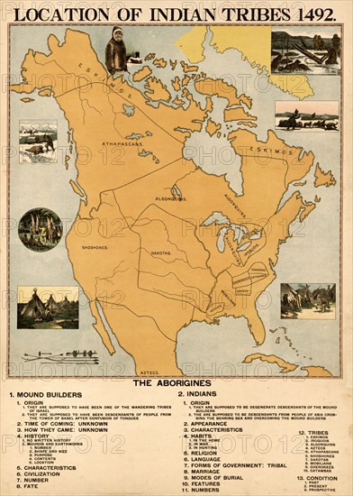 Location of Indian Tribes in 1492 1898