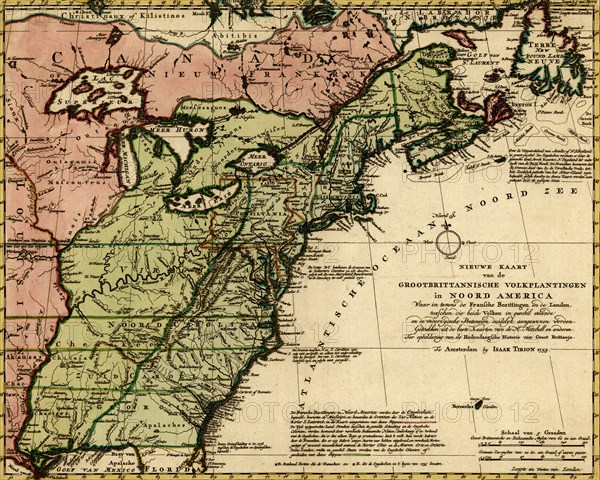 Great Britain & French Settlements in North America 1755