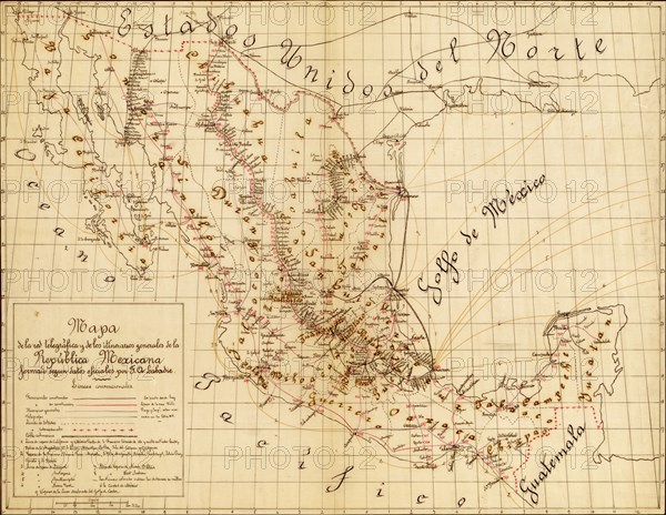 Telegraph & Communications Systems - mexico - 1884 1884