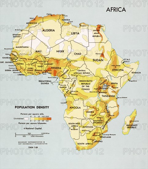 Africa Population Density 1969