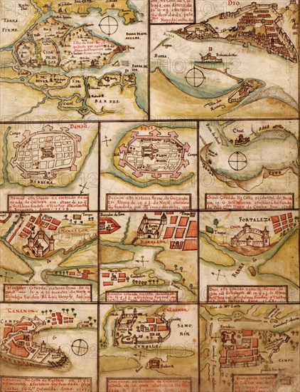 Portuguese map of Fortified Cities on the Coast of Africa & India - 1630 1630