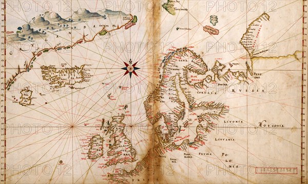 Portuguese Map of Northern Europe & Scandinavia - 1630 1630