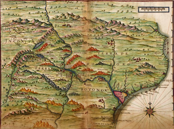 Portuguese Map of Zambezia, Mozambique & Surrounding Regions - 1630 1630