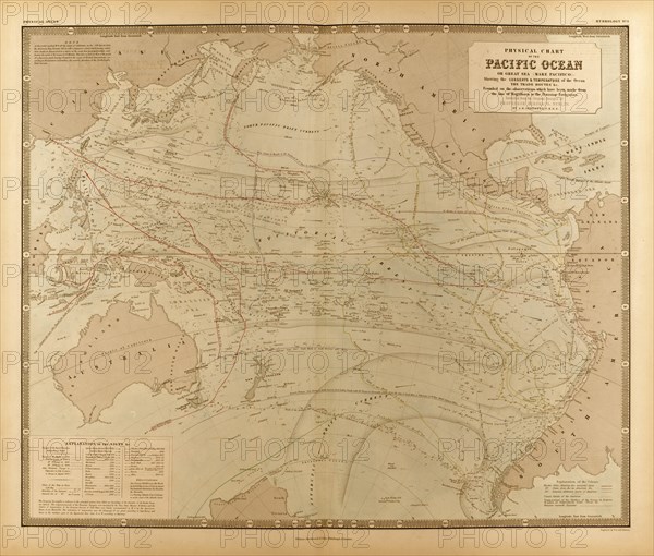 Physical Chart of the Pacific Ocean 1848