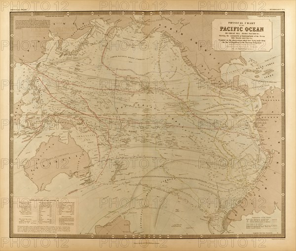 Physical Chart of the Pacific Ocean 1848