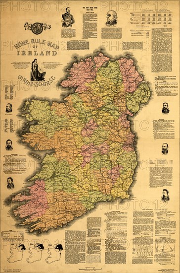 Home Rule Map of Ireland - 1893 1893