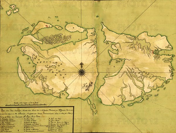Falkland Islands, Malvinas 1700's  - South America 1700's