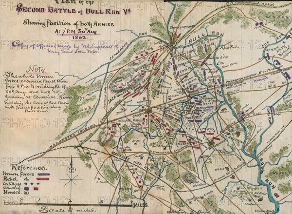 Plan of the 2nd Battle of Bull Run or Manassas 1862
