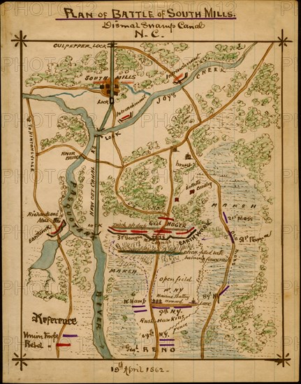 Battle of South Mills. Dismal Swamp Canal, N.C. 1862