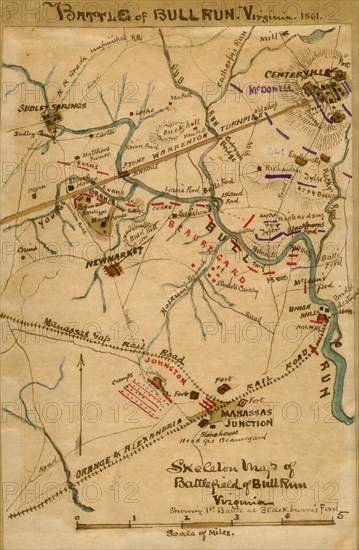 Bull Run Virginia : showing 1st battle at Blackburn's Ford. 1861